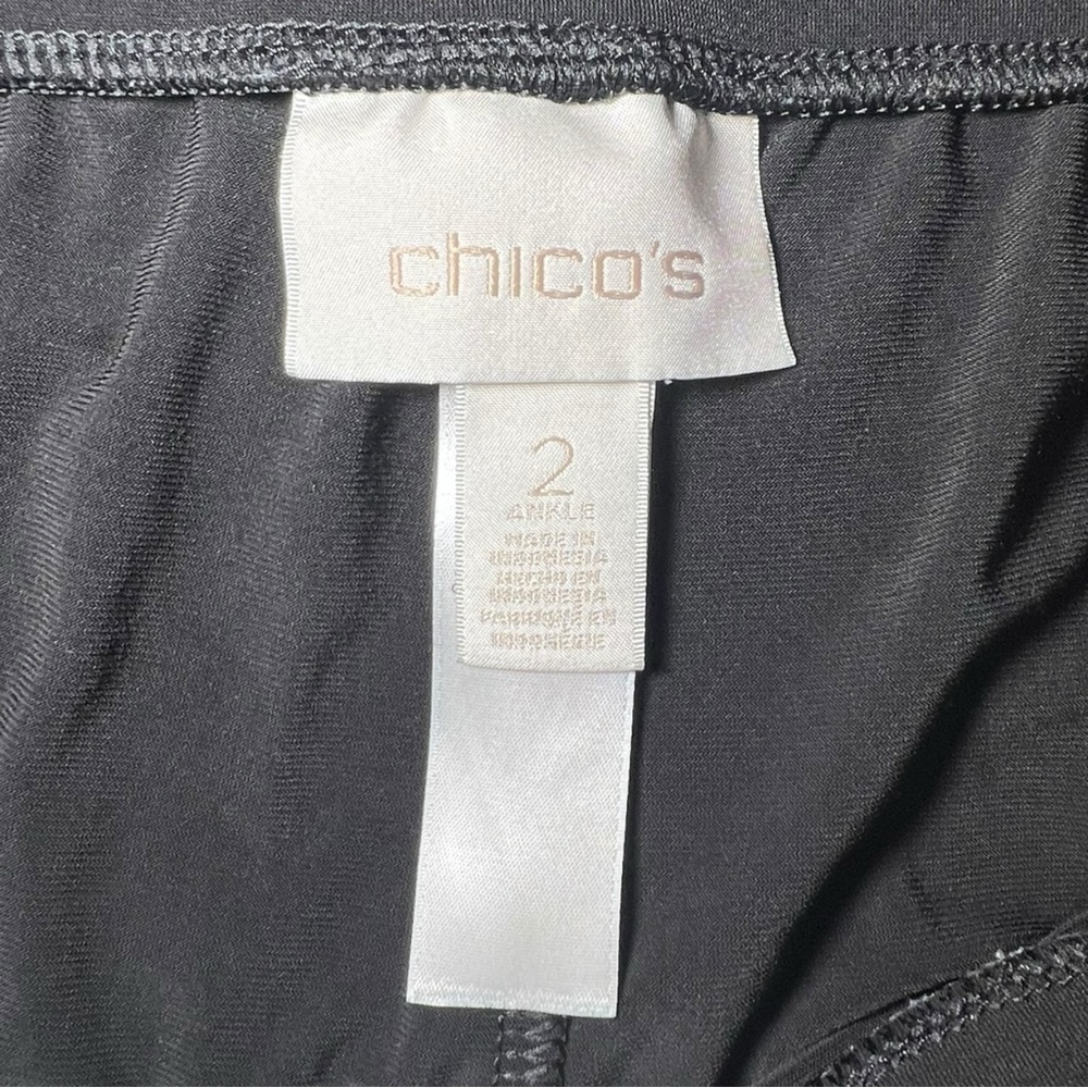 Chico’s Women’s Tulip Hem Pull On Stretch Pants Black Size 2 (12) - Picture 3 of 5